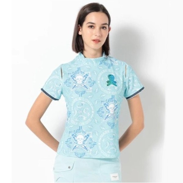 ✨[MARK & RONA] 마크앤로나 여성 스컬&플라워 퍄턴 하이넥쇼츠 - gol1170x