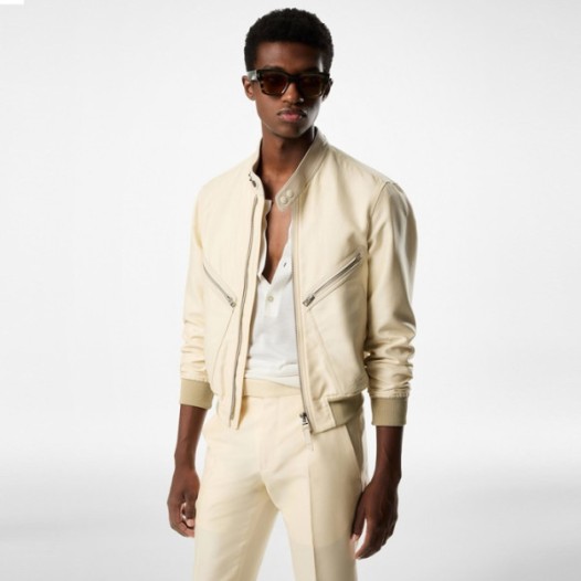❤에르메스 남성 크림 가죽 자켓 - Hermes Mens Cream Jackets - hec1503x