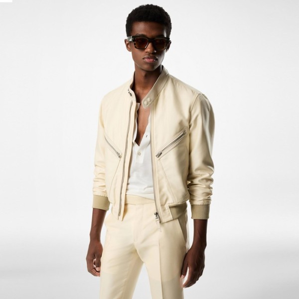 ✨에르메스 남성 크림 가죽 자켓 - Hermes Mens Cream Jackets - hec1503x