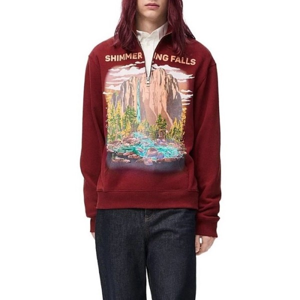 ✨로에베 남성 레드 맨투맨 - Loewe Mens Red Tshirts - loe2000x