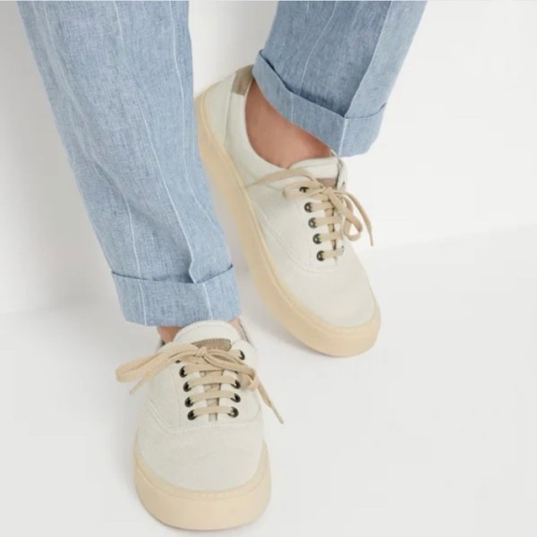 ✨브루넬로쿠치넬리 남성 아이보리 스니커즈 - Brunello Cucinelli Mens Ivory Sneakers - brs1397x