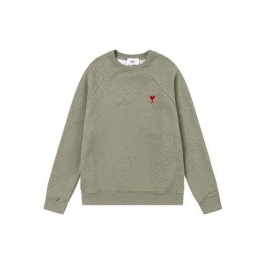 ❤아미 남성 카키 맨투맨 - Ami Mens Khaki Tshirts - amc2137x