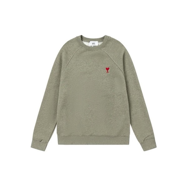 ✨아미 남성 카키 맨투맨 - Ami Mens Khaki Tshirts - amc2137x