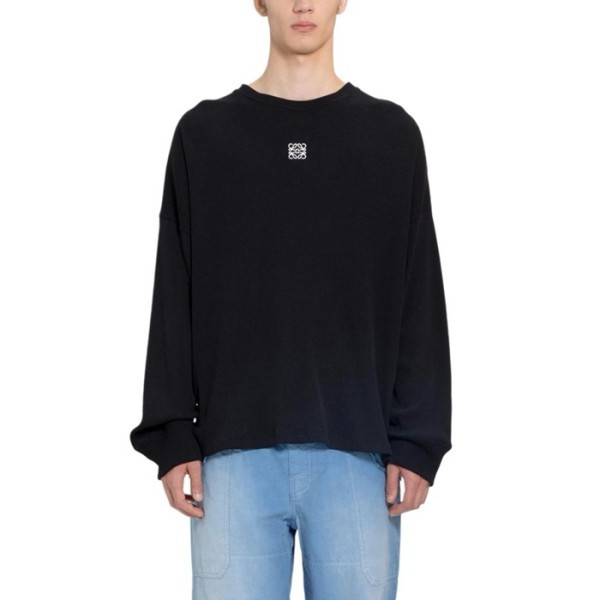 ✨로에베 남성 블랙 긴팔티 - Loewe Mens Black Tshirts - loc2198x