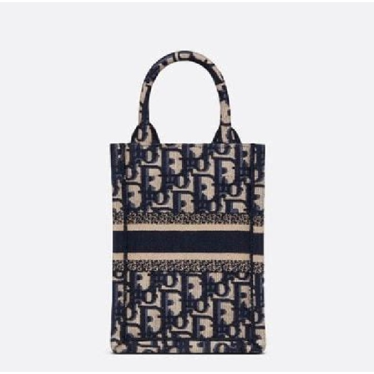 ❤디올 여성 블루 오블리크 자수 북 토트 미니 휴대폰 백 - Dior Oblique Embroidery Mini Tote Bag- di2576z