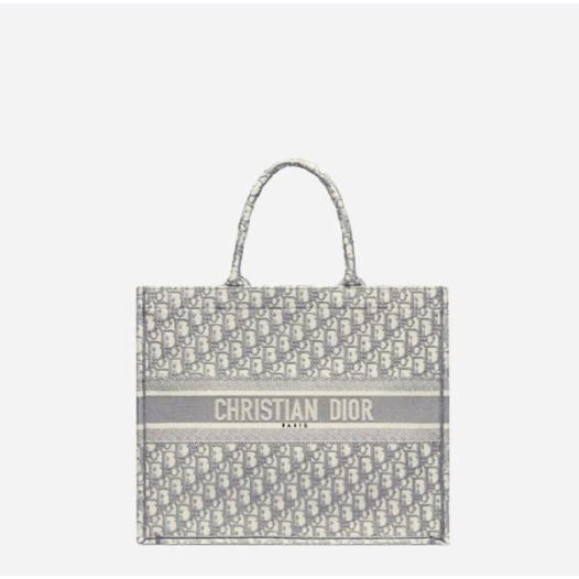❤디올 여성 그레이 오블리크 자수 북 토트백 라지 - Dior  Oblique Embroidery Tote Bag- di2584z