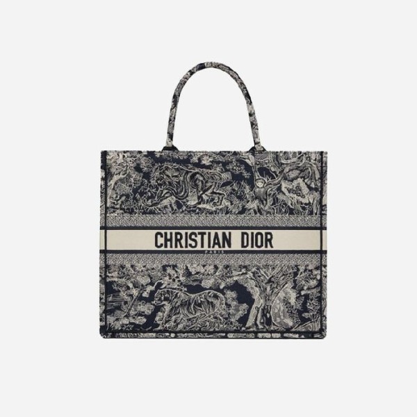 ✨디올 여성 블루 투알 드 주이 리버스 자수 북 토트백 라지 - Dior Roald Rivers Embroidery large Tote Bag- di2590z
