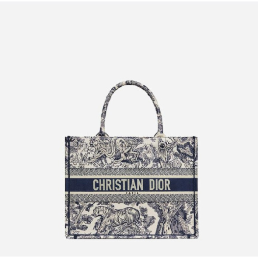 ❤디올 여성 블루 투알 드 주이 자수 북 토트백 미디엄 - Dior Roald Embroidery Medium Tote Bag- di2591z