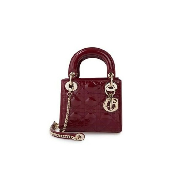 ✨디올 여성 체리 레드 페이턴트 까나쥬 레이디백 미니 - Dior Cherry Patents Cannage Dama Mini Bag- di2595z
