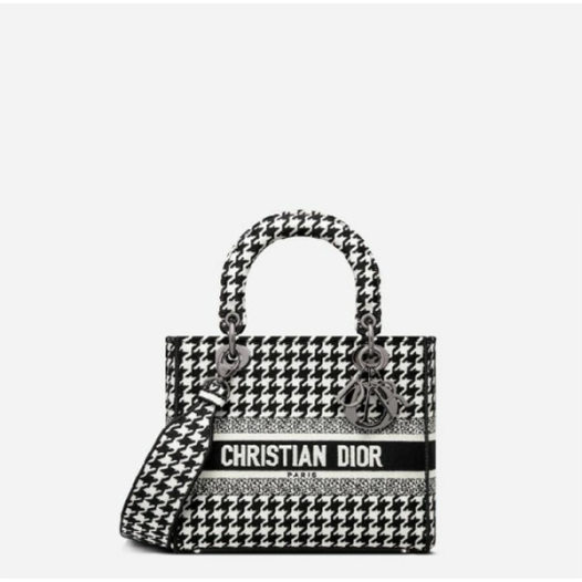 ❤디올 여성 레이디 D-LITE 하운즈투스 미디엄 백- Dior Lady houndstooth Medium Bag- di2608z
