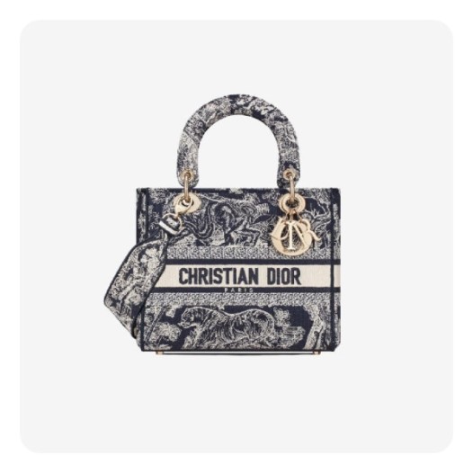 ❤디올 여성 미디움 디라이트 레이디 백 블루 트왈 드 주이 리버스 자수 - Dior  Medium Light Lady Toiledeu Reverse Embroidery Bag- di2610z