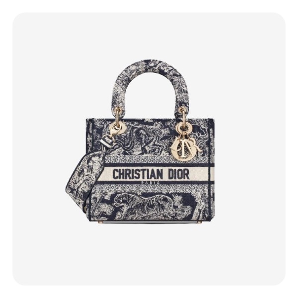 ✨디올 여성 미디움 디라이트 레이디 백 블루 트왈 드 주이 리버스 자수 - Dior  Medium Light Lady Toiledeu Reverse Embroidery Bag- di2610z