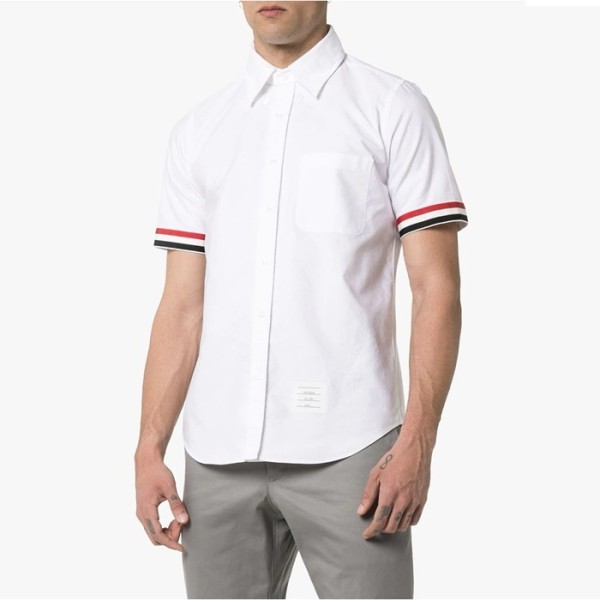 ✨톰브라운 남성 반팔 셔츠 - Thom Browne Mens White Shirts - thc2370x
