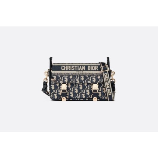 ❤디올 블루 오블리크 자수 캠프백 스몰 - Dior Oblique Embroidery Camp Bag- di2630z