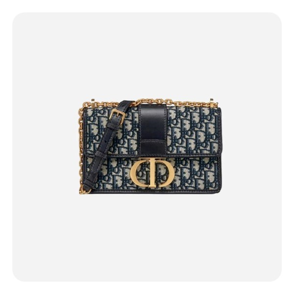 ✨디올 30 몽테인 블루 오블리크 자카드 체인백 - Dior 30 Montaigne Oblique Jacquard Chain Bag- di2635z