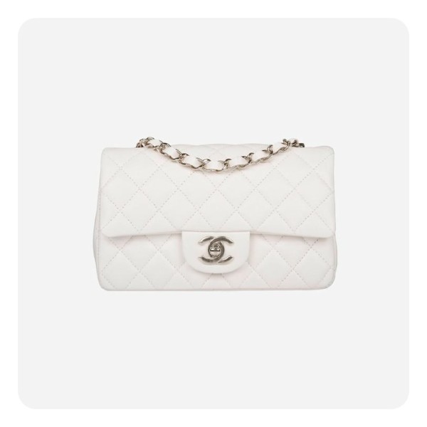 ✨샤넬 뉴미니 플랩백 화이트 실버 - Chanel Nu Mini Torre Handle Lambskin Bag - ch2648z