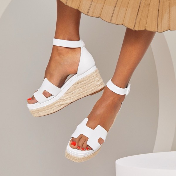 ✨에르메스 여성 웨지힐 샌들 - Hermes Womens White Sandals - hes1495x