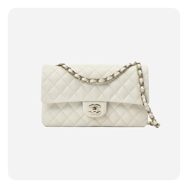 ✨샤넬 클래식 캐비어 미디움 화이트 실버  - Chanel Classic Caviar Medium Bag- ch2654z