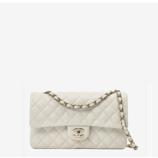 ❤샤넬 클래식 캐비어 미디움 화이트 골드 - Chanel Classic Caviar Medium Bag- ch2655z