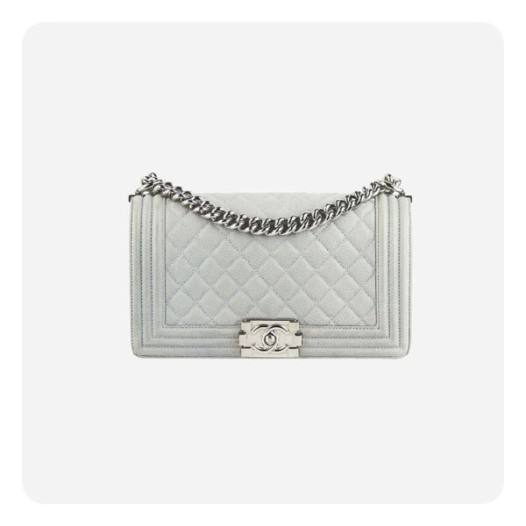 ❤샤넬 보이백 미디움 캐비어 그레이 골드- Chane Boy Bag Medium Caviar  Vintage Bag - ch2675z