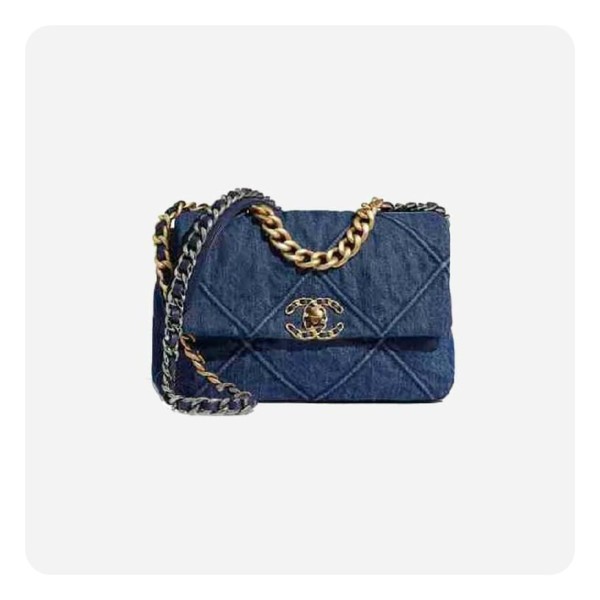 ✨샤넬 19 플랩백 미디움 데님 골드 - Chane19 Flap Medium Bag - ch2679z