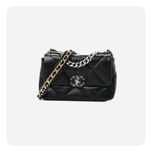 ❤샤넬 19 플랩백 램스킨 미디움 블랙 골드  - Chane19 Flap Bag Lamb skin Medium Bag - ch2683z