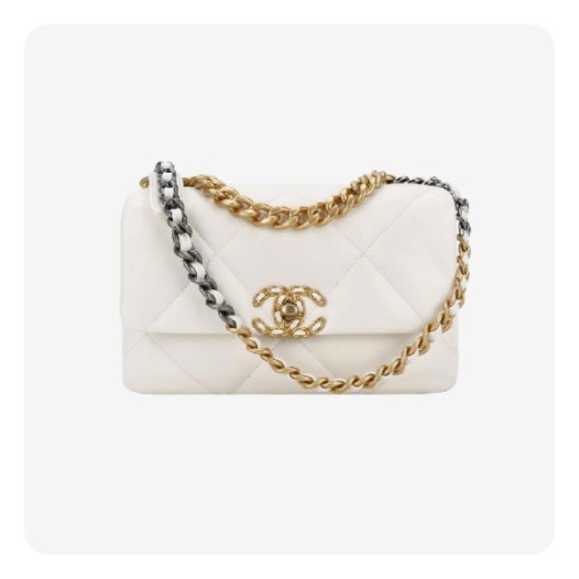 ❤샤넬 19 플랩백 램스킨 미디움 화이트 골드 - Chane19 Flap Bag Lamb skin Medium Bag - ch2685z