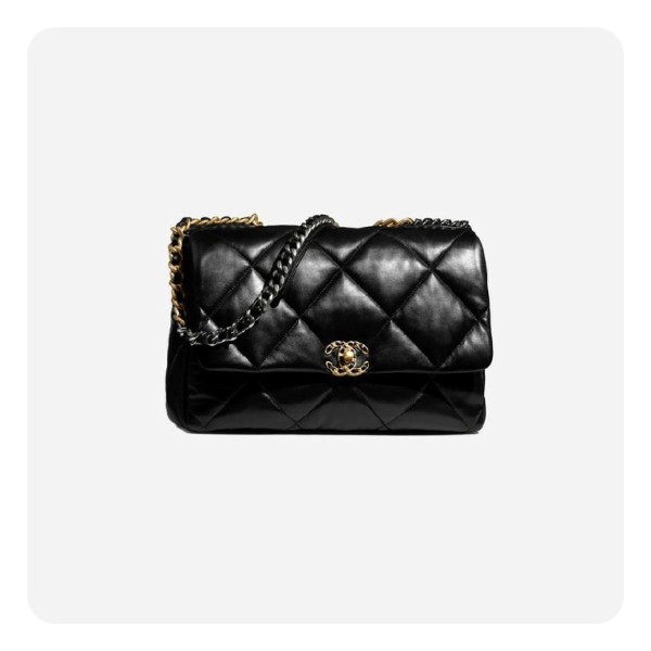 ✨샤넬 19 플랩백 램스킨 맥시 블랙 골드- Chane19 Flap Bag Lamb skin Maxi Bag - ch2689z