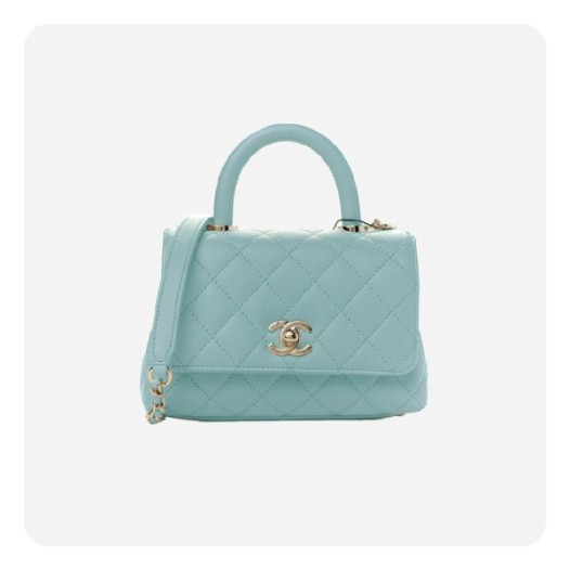 ❤샤넬 코코핸들 미니 민트 골드 - Chane Coco Handle Mini Bag - ch2692z