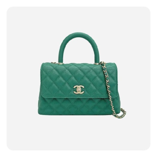 ❤샤넬 코코핸들 스몰 그린 골드 - Chane Coco Handle Small Bag - ch2694z