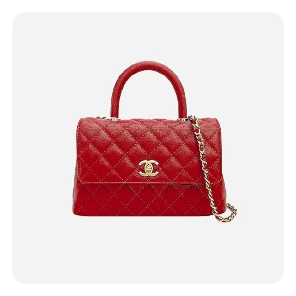 ✨샤넬 코코핸들 스몰 레드 골드 - Chane Coco Handle Small Bag - ch2695z