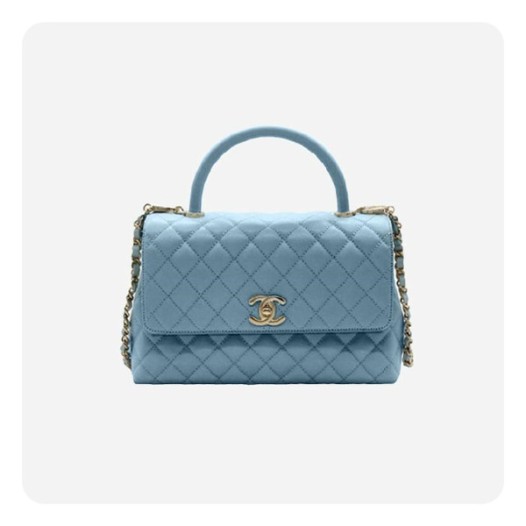 ❤샤넬 코코핸들 미디움 블루 골드  - Chane Coco Handle Medium Bag - ch2700z