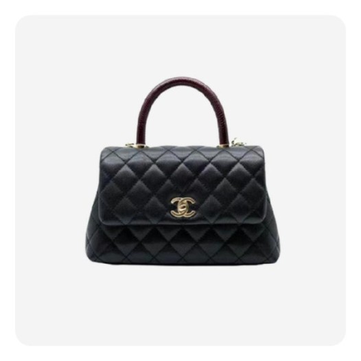 ❤샤넬 코코핸들 스몰 블랙 골드 리자드  - Chane Coco Handle Small Bag - ch2701z
