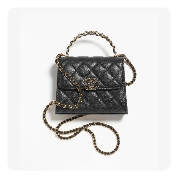 ✨샤넬 23켈리 블랙 미니 그레인드 샤이니 카프스킨 AP3237 - Chane 23 Kelly Mini Grained Shiny Calfskin Bag - ch2728z