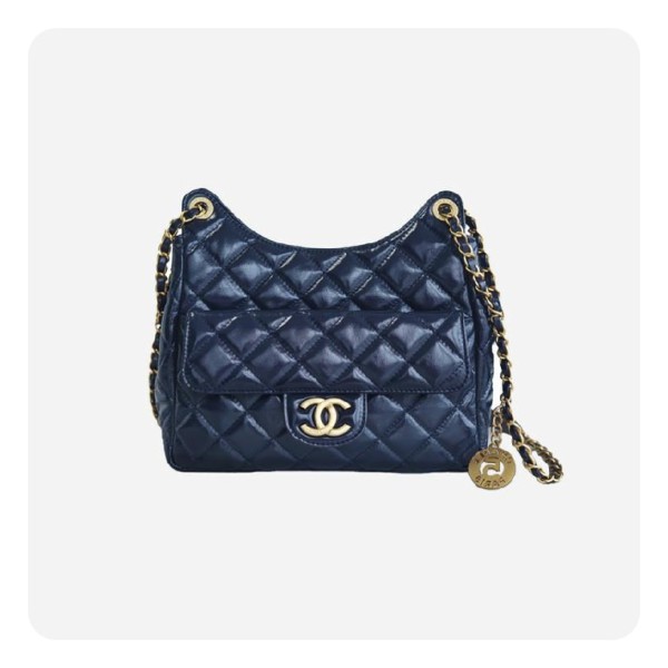✨샤넬 23 호보 핸드백 미디움 네이비 골드 - Chane 23 Hobo Handbag  Medium Bag - ch2735z