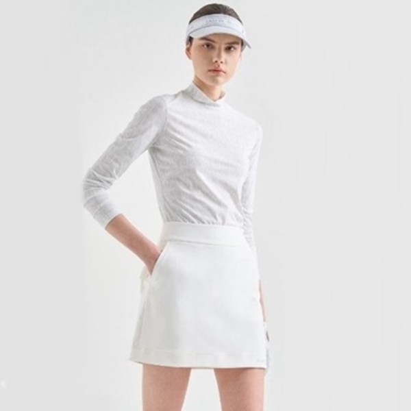 ✨[LANVIN BLANC] 랑방블랑 여성 로고 프린티드 모크넥 탑 - gol1302x