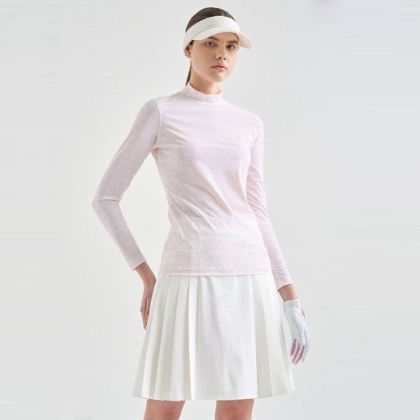 ✨[LANVIN BLANC] 랑방블랑 여성 로고 프린티드 모크넥 탑 - gol1303x