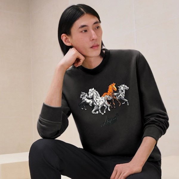 ✨에르메스 남성 라운드 맨투맨 - Hermes Mens Round Tshirt - hec2718x