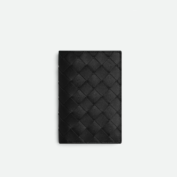 ✨보테가베네타 남성 인트레치아토 여권지갑 - Bottega Veneta Mens Black Passport Wallet - bvw231x