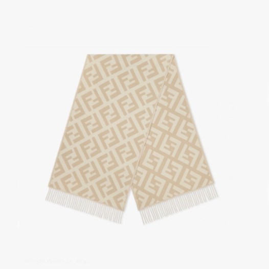 ❤펜디 여성 FF 머플러 - Fendi Womens Beige Muffler - acc2395x