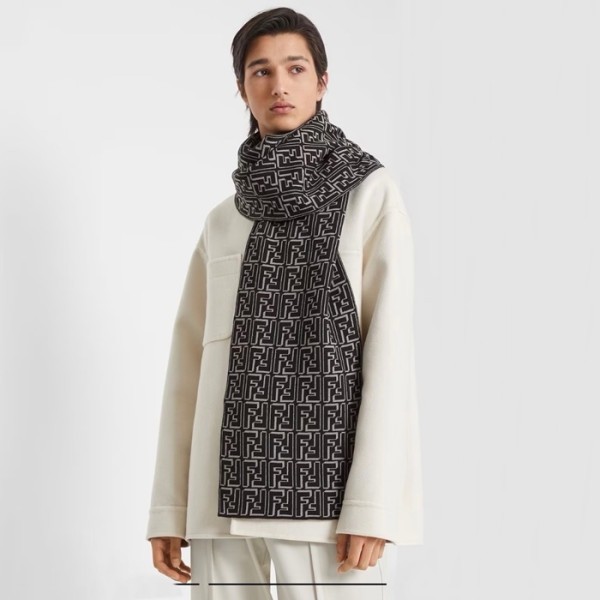 ✨펜디 남성 블랙 머플러 - Fendi Mens Black Muffler - acc2404x