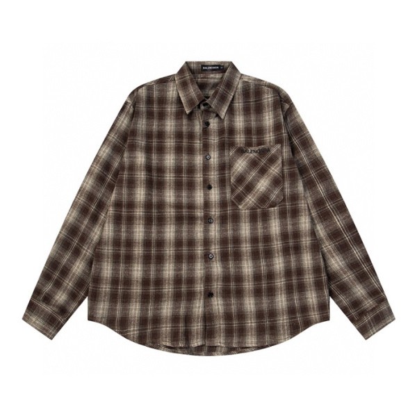 ✨발렌시아가 남성 체크 셔츠 - Balenciaga Mens Flanner Shirts - bac3130x