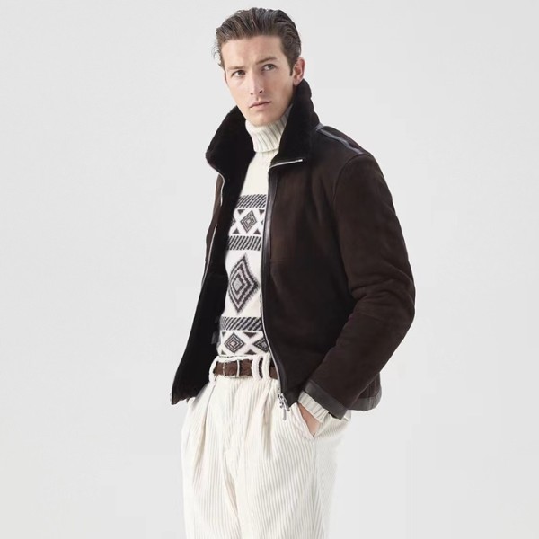 ✨브루넬로쿠치넬리 남성 가죽 자켓 - Brunello Cucinelli Mens Leather Jacket - brc4210x