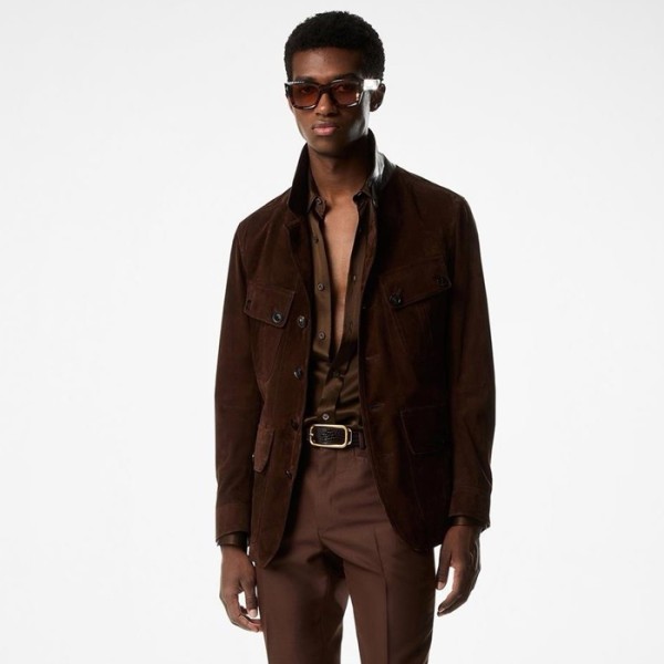 ✨톰포드 남성 가죽 자켓 - Tom Ford Mens Leather Jacket - toc4211x