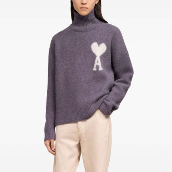 ✨아미 남/녀 터틀넥 니트웨어 - Ami Unisex Turtle-neck Knitwear - amc4468x