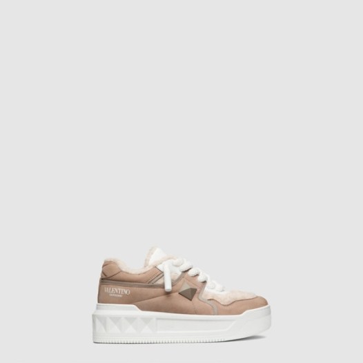 ❤발렌티노 남/녀 원 스터드 XL 누벅 울 스니커즈 - Valentino Unisex One Stud XL Nubuck Wool Sneakers - vas1846x