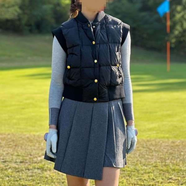 ✨[LANVIN BLANC] 랑방블랑 여성 텍스처 블록 구스 다운 베스트 - gol1499x