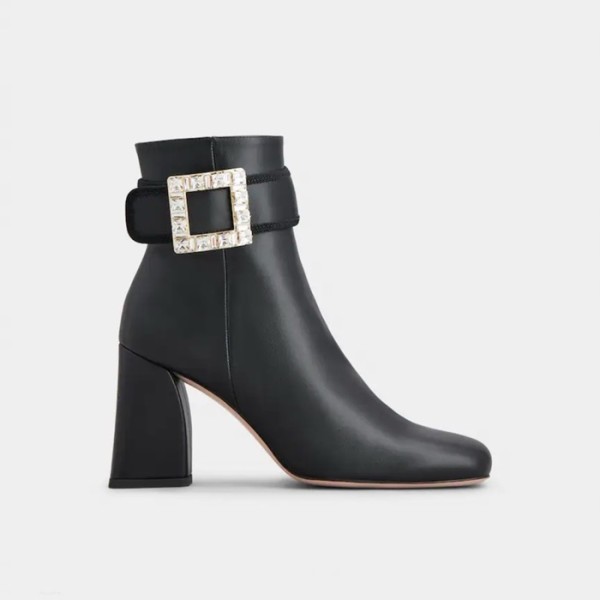 ✨로저비비에 여성 첼시 비브 버클 부츠 - Roger Vivier Womens Black Boots - vis3126x