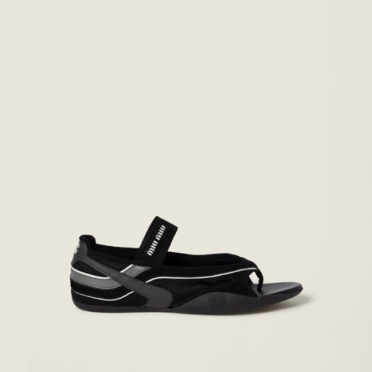 ❤미우미우 여성 김나지움 조리 발레리나 - Miumiu Womens Gymnasium Technical Fabric Thong ballerinas - mis3380x