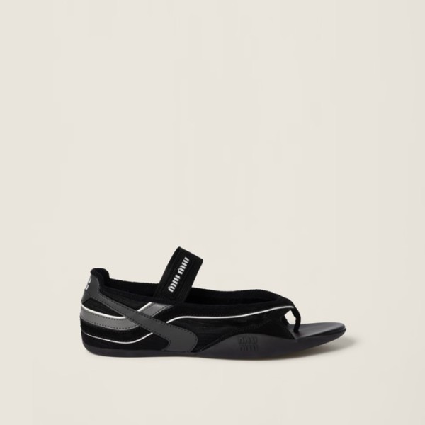 ✨미우미우 여성 김나지움 조리 발레리나 - Miumiu Womens Gymnasium Technical Fabric Thong ballerinas - mis3380x
